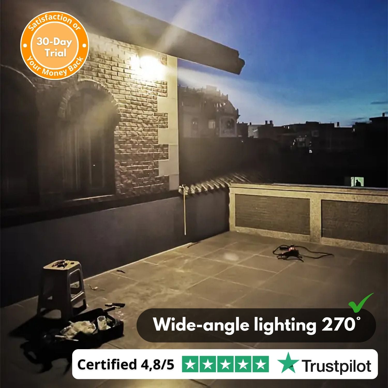 SentinelSun™ – 100-LED Solar Security Floodlight with Motion Sensor