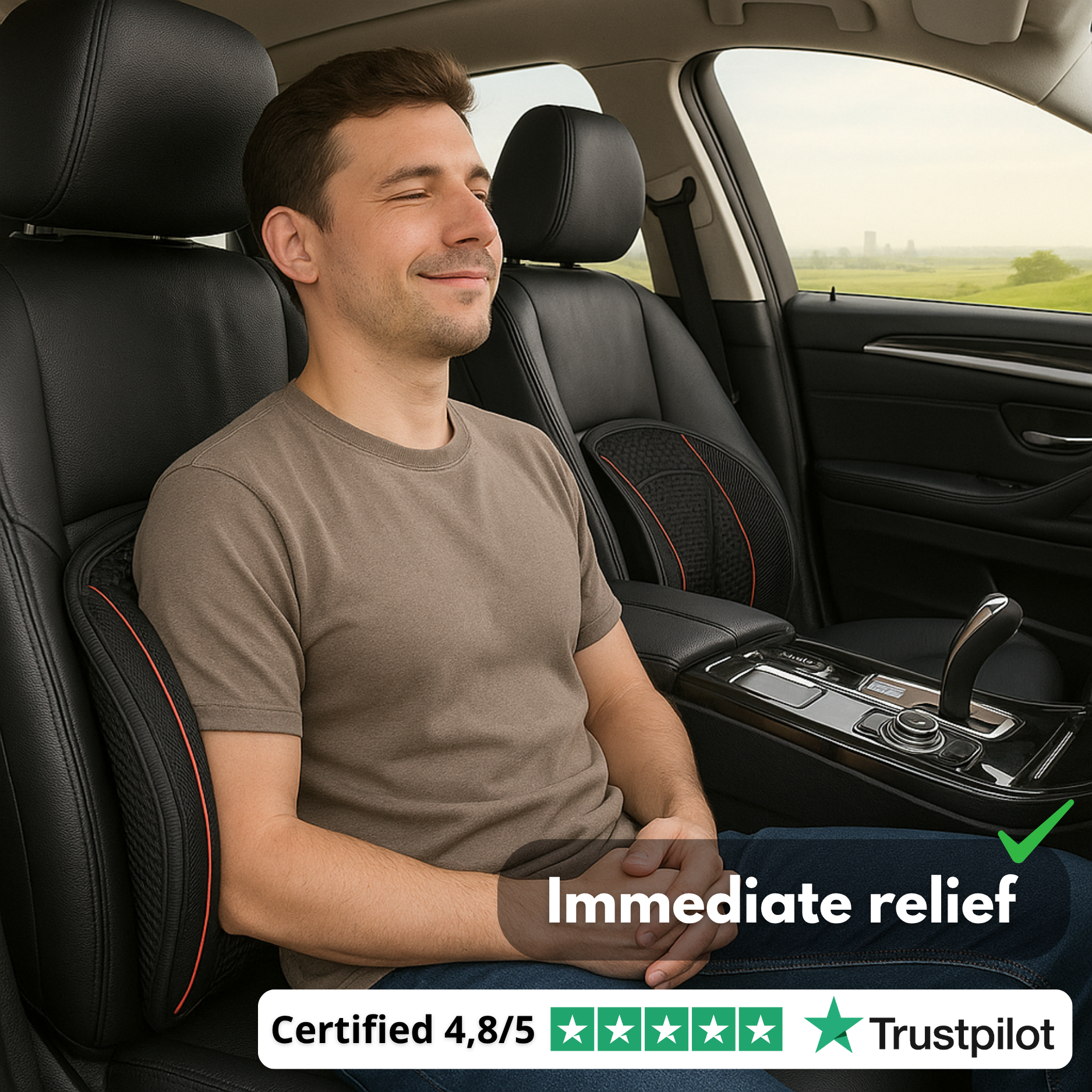LumbaWeave Support | Ergonomic Car Seat Lumbar Cushion