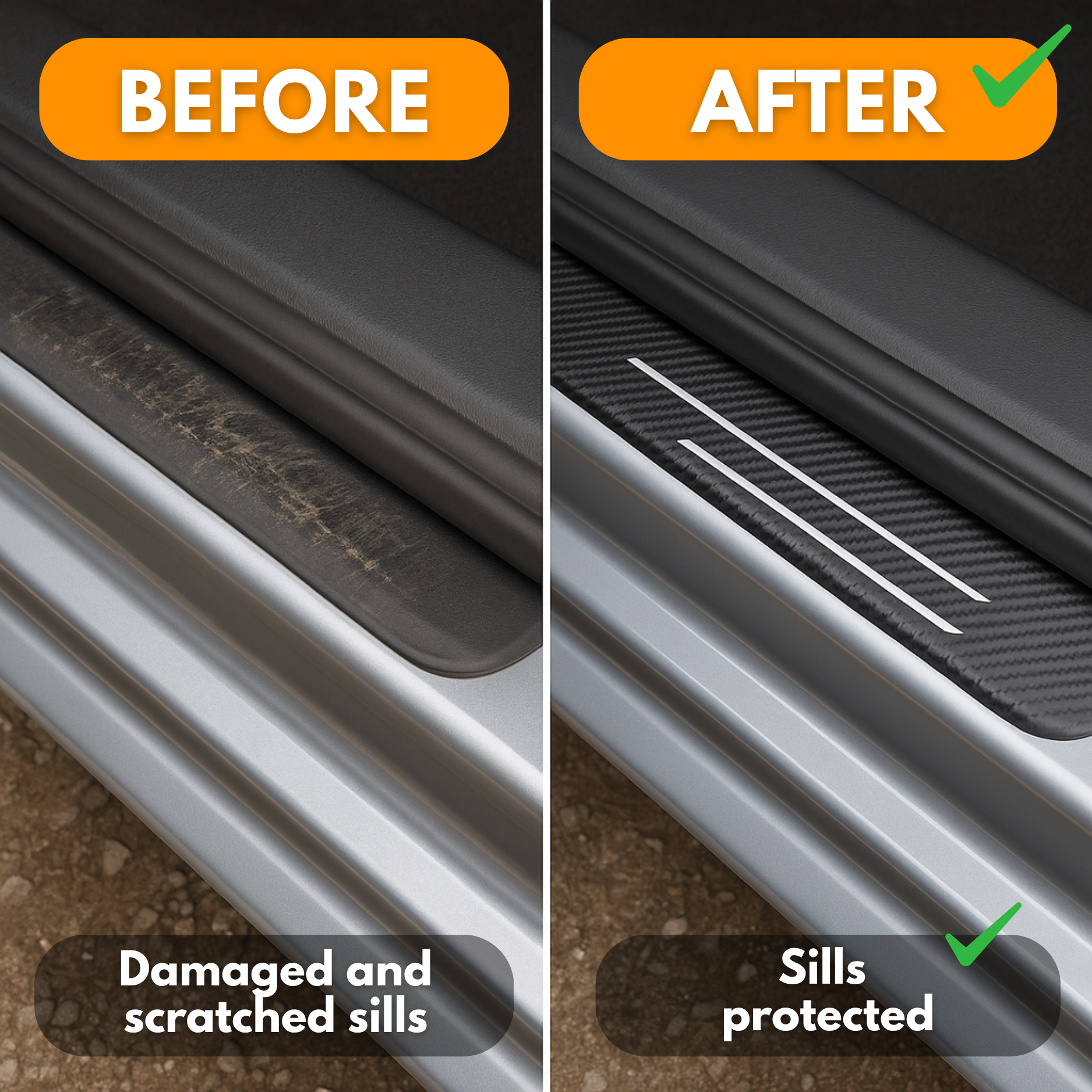 StepGuard Carbon | Sleek Door Sill Protector