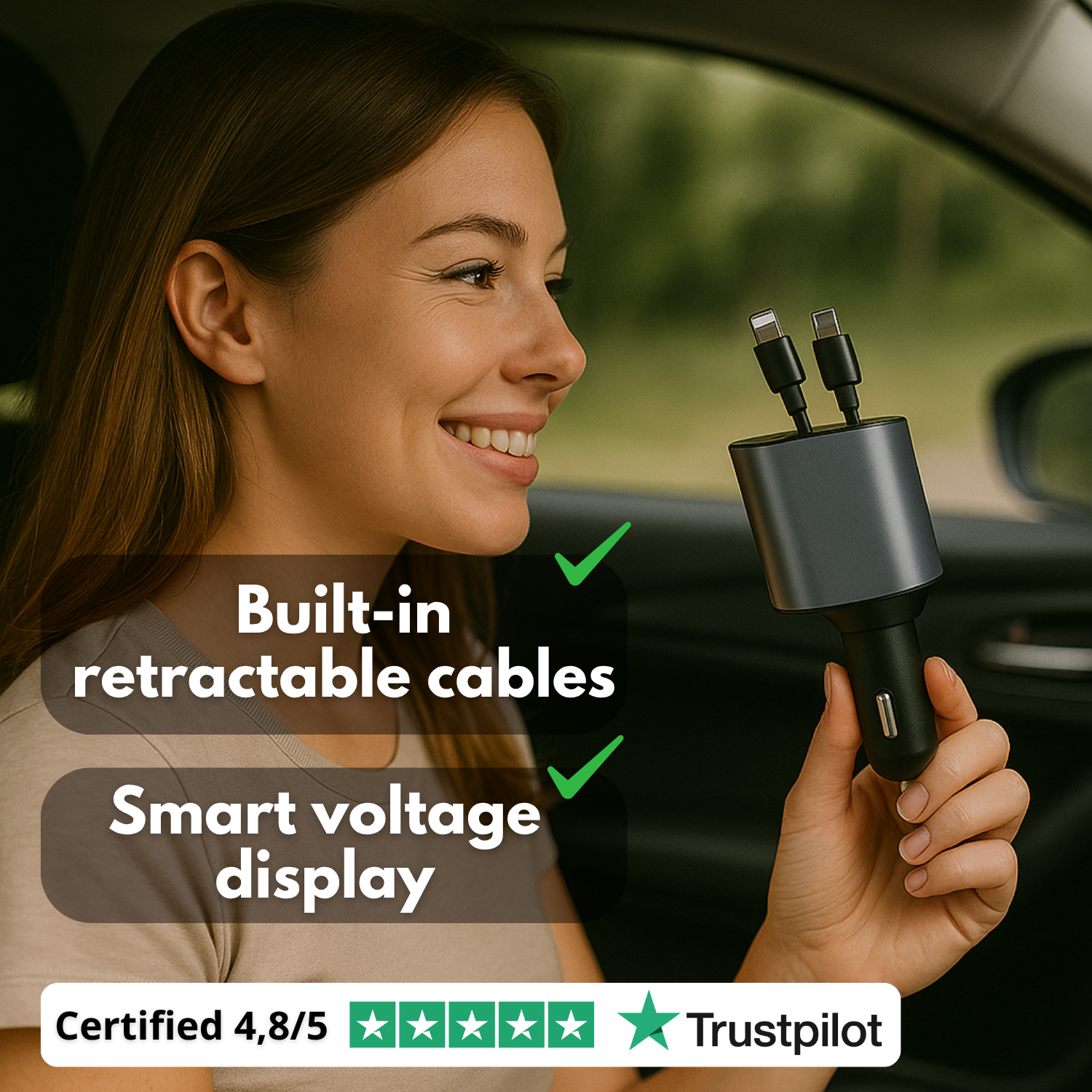 VoltMate™ 4-in-1 Smart Car Charger