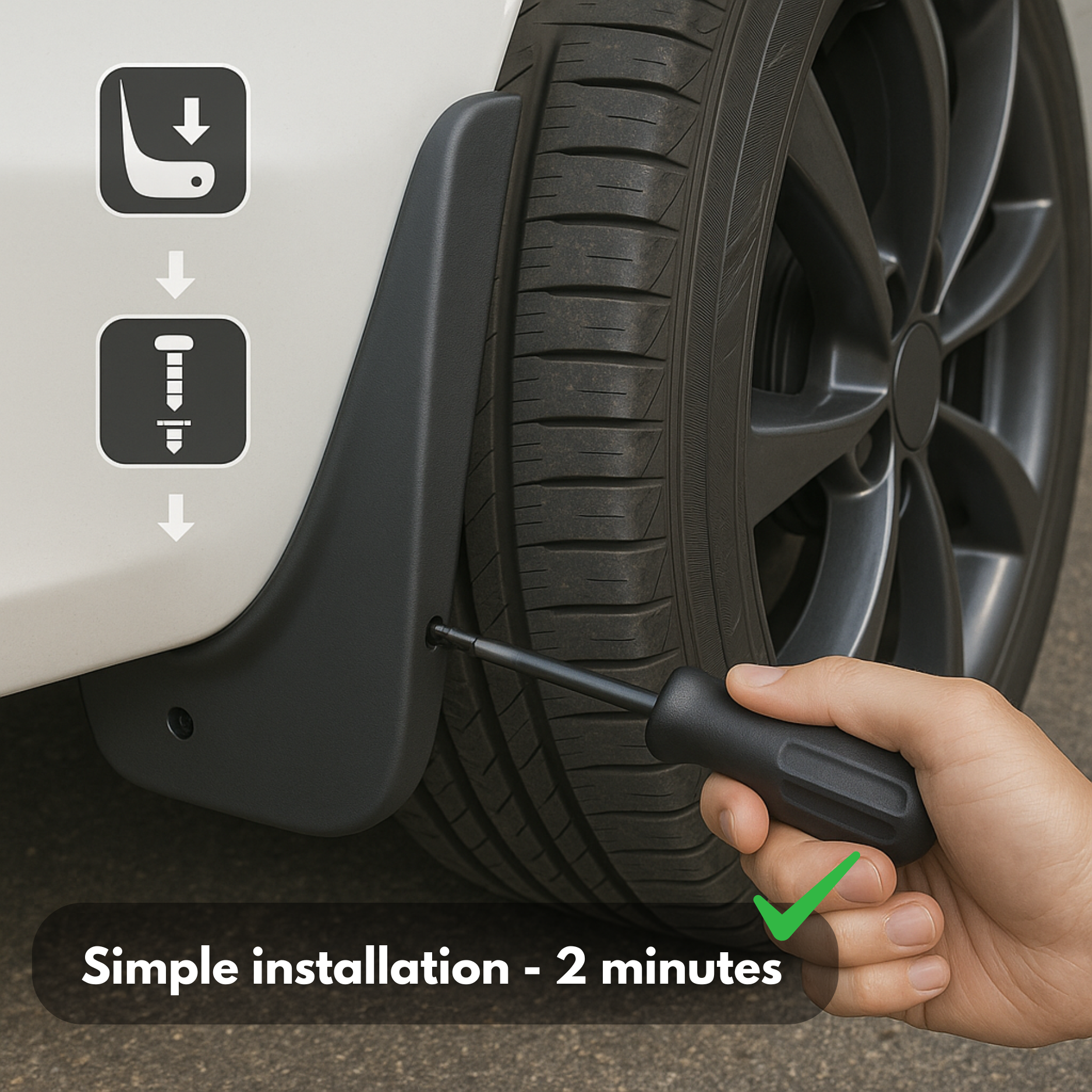 MudGuard™ Pro | Rear Wheel Splash Protector for Cars (2 pcs)