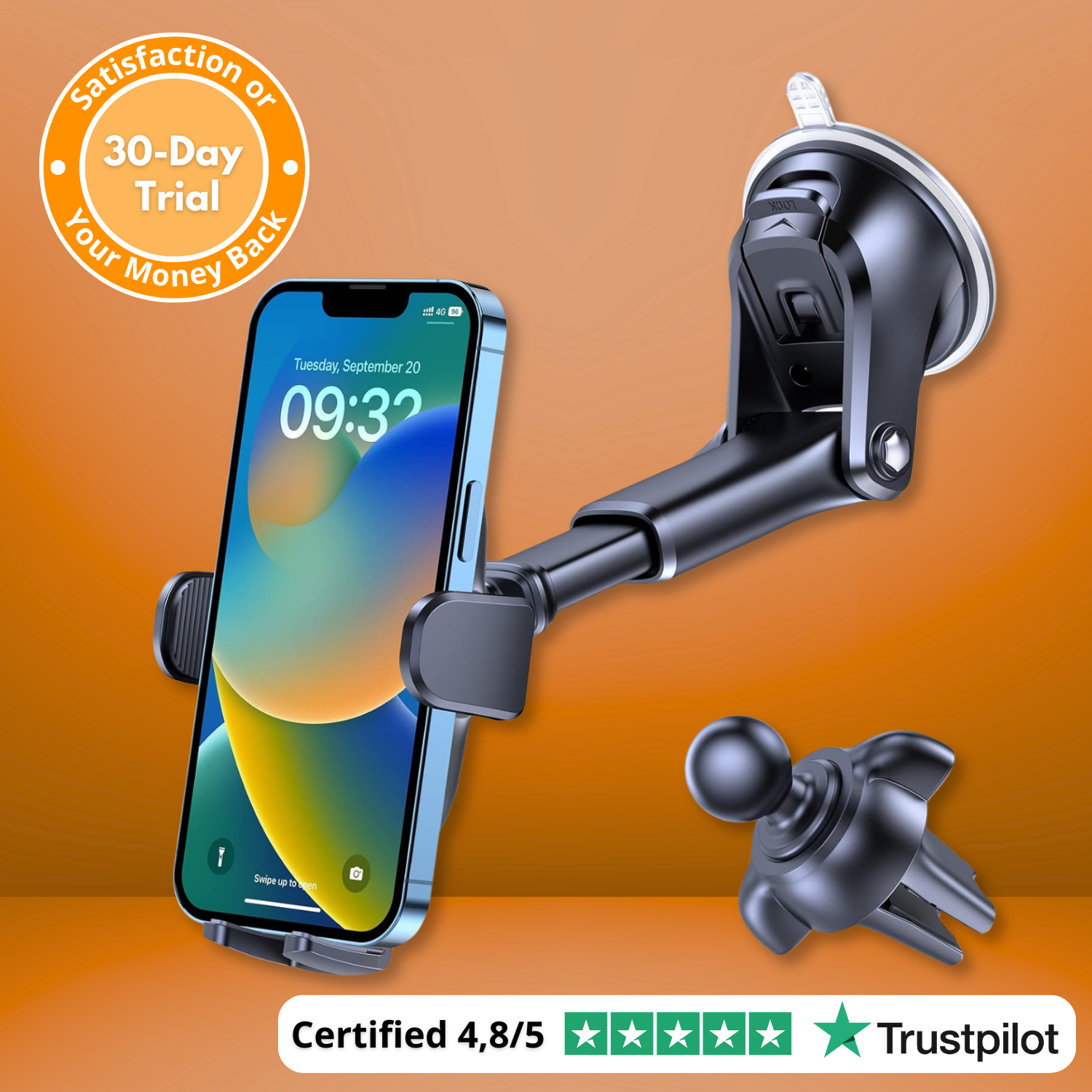 SafeDock 360 Unshakable Phone Support with Full Angle Freedom