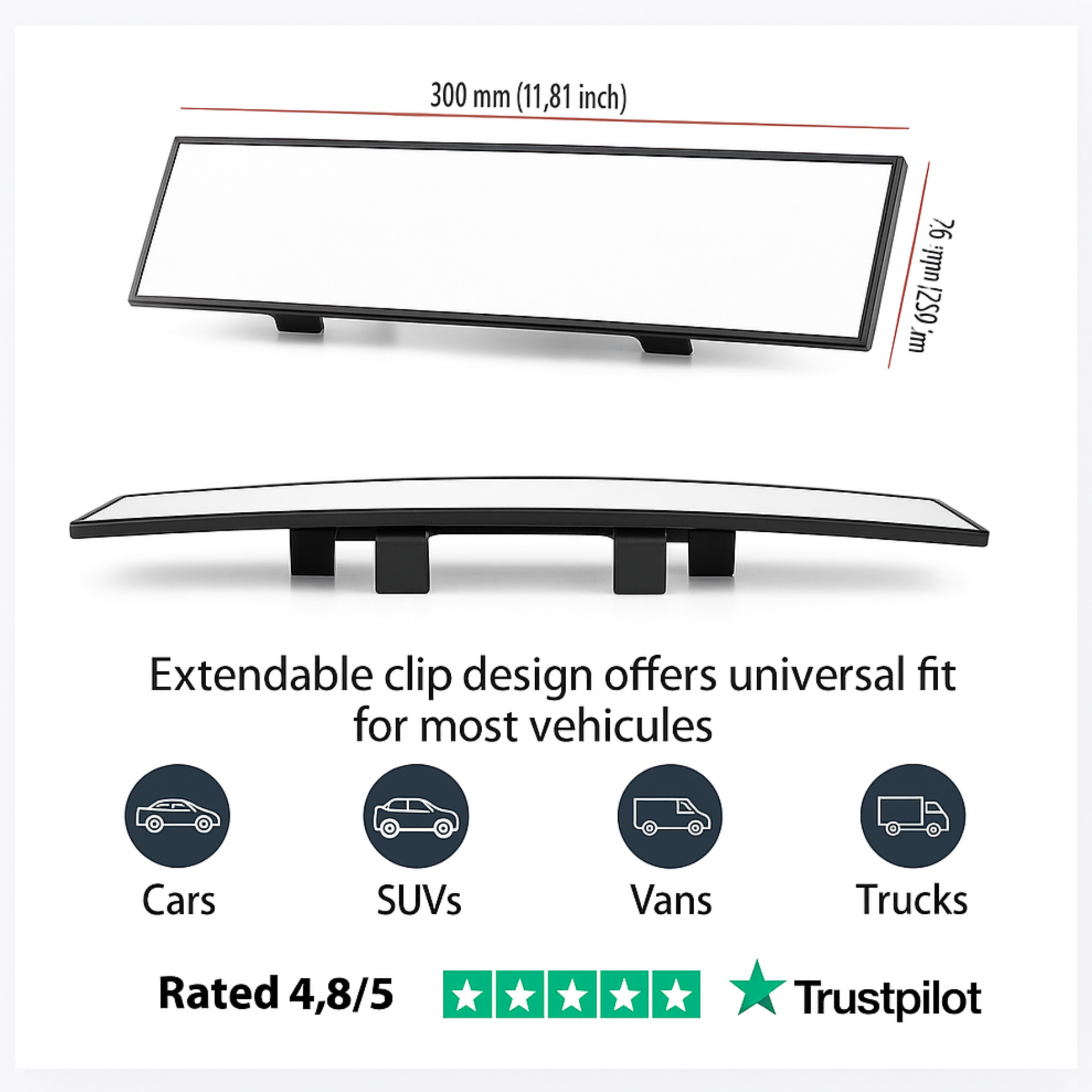 WideVision™ Mirror | Ultra-Wide Interior Rearview Mirror