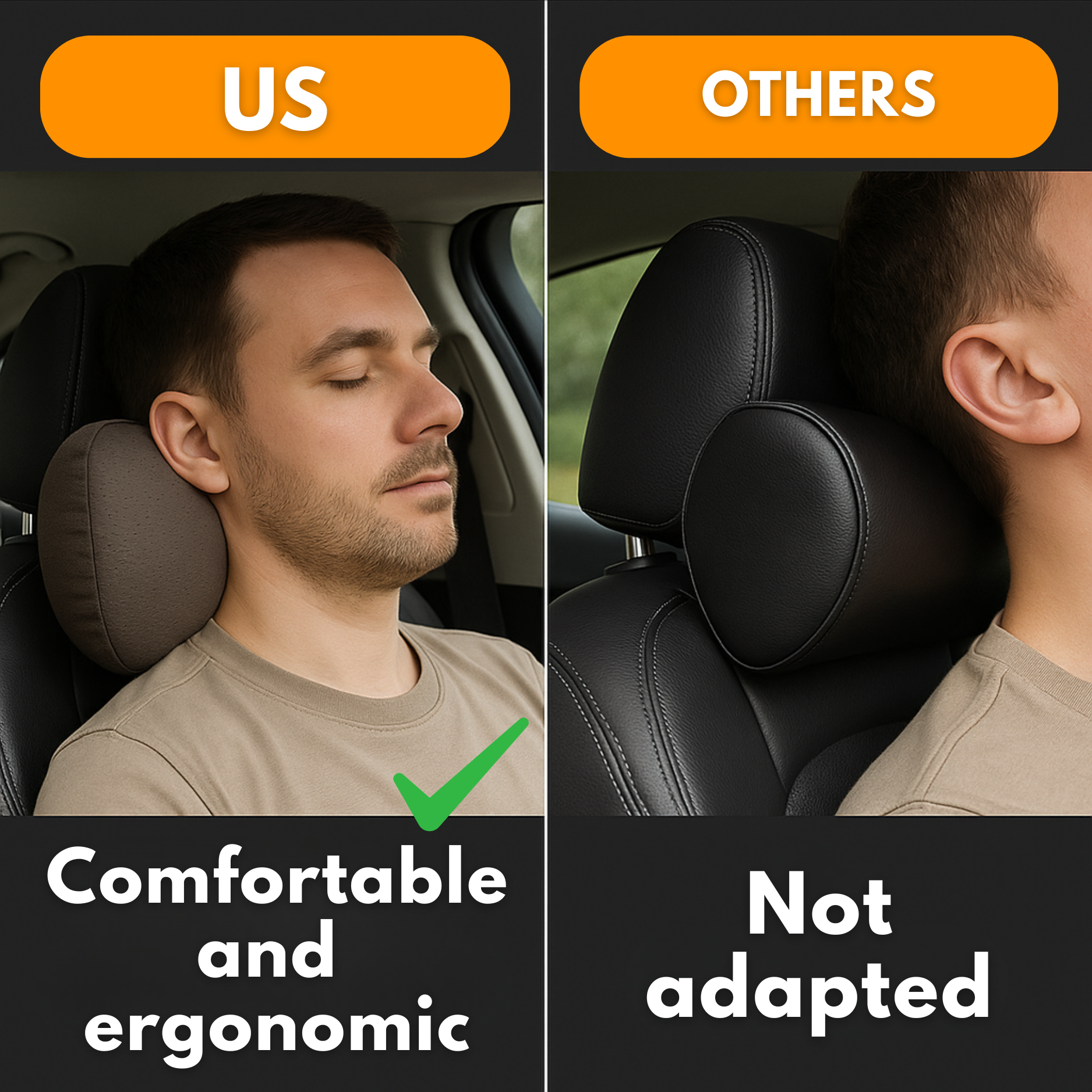 NeckEase Support | Ergonomic Memory Foam Car Headrest Pillow