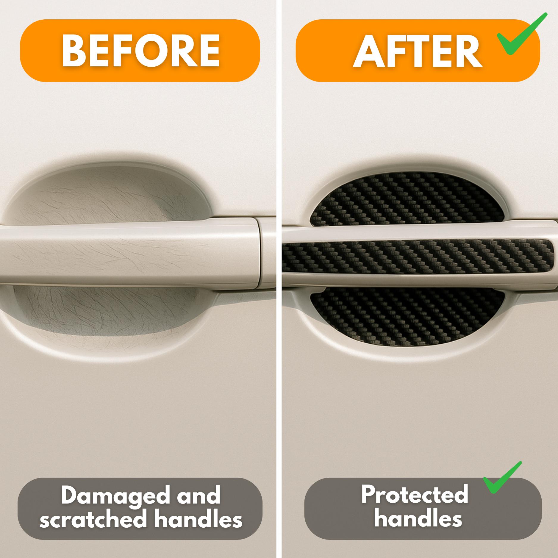 CarbonShield™ Set | Premium Door Handle Protection (2 or 4 Doors)