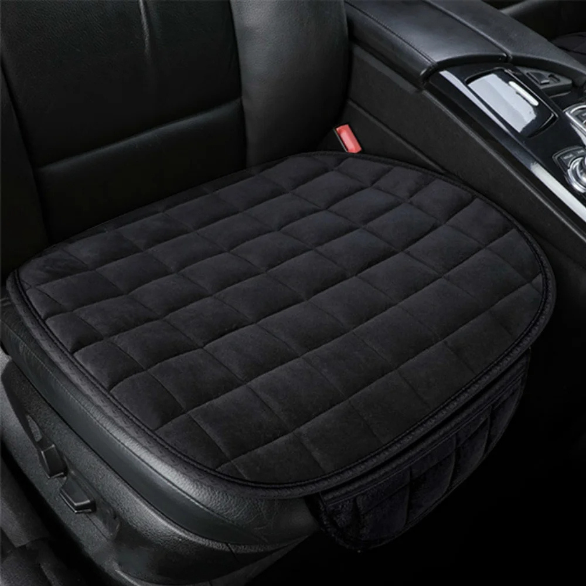 ComfortPad™ Luxe | Quilted Car Seat Cushion with Storage Pocket