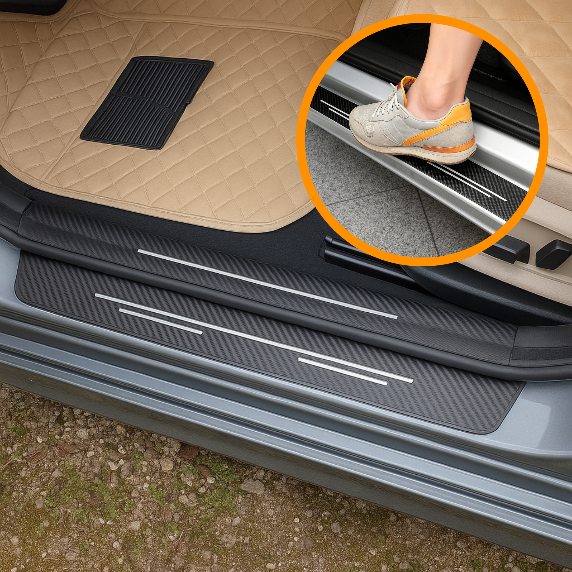 StepGuard Carbon | Sleek Door Sill Protector