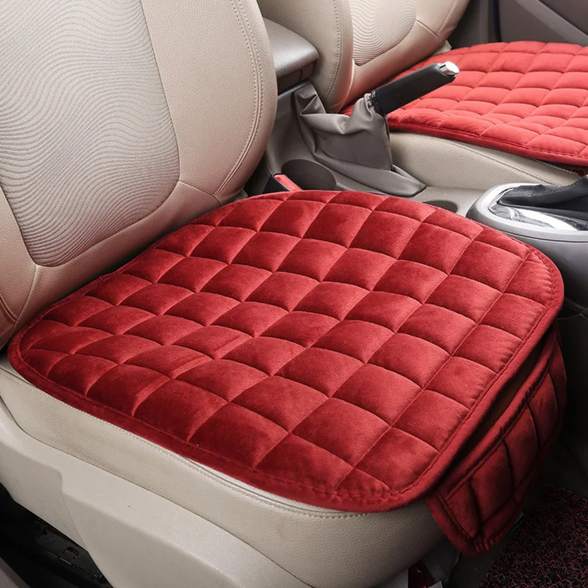 ComfortPad™ Luxe | Quilted Car Seat Cushion with Storage Pocket
