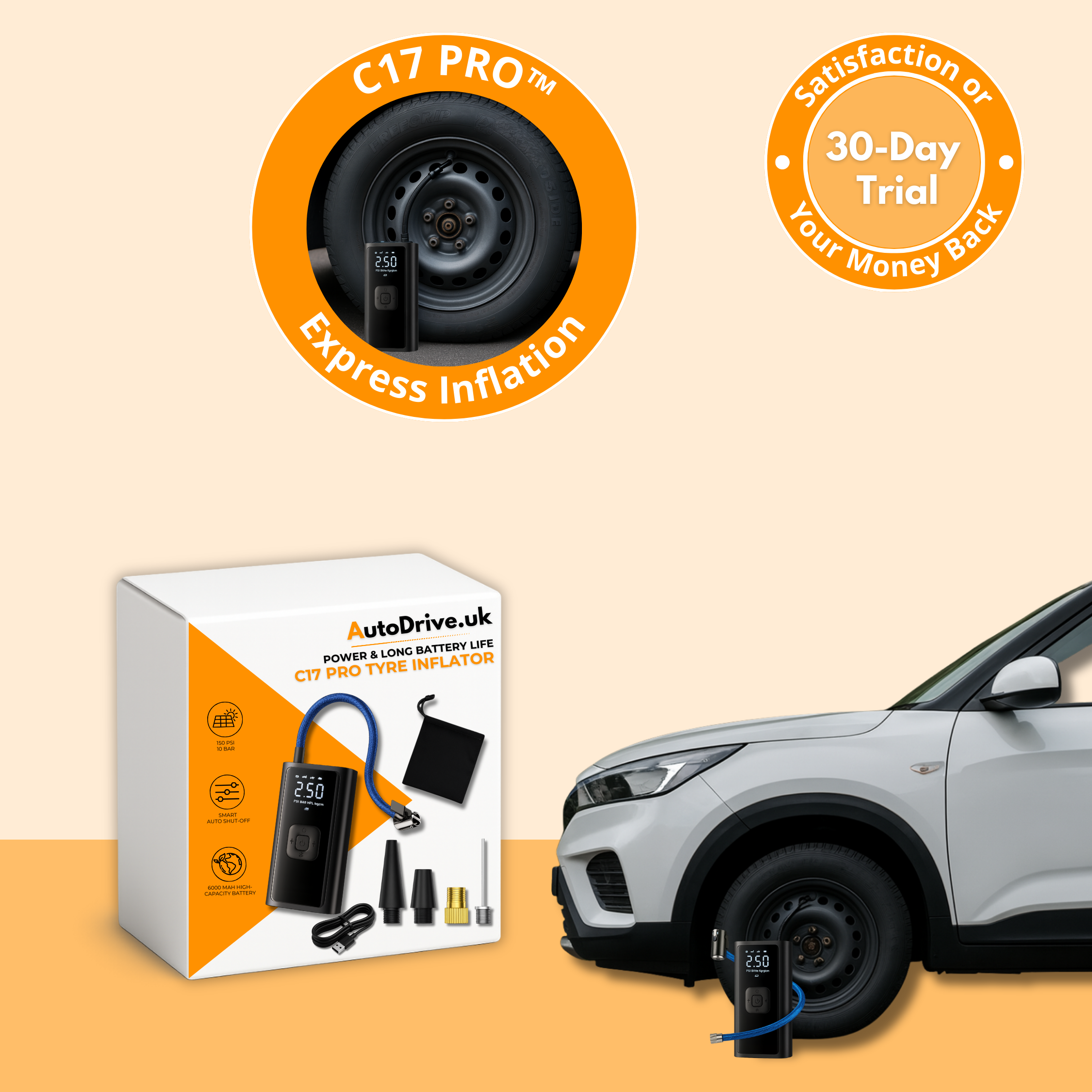 C17 Pro™ – Smart Wireless Tyre Inflator