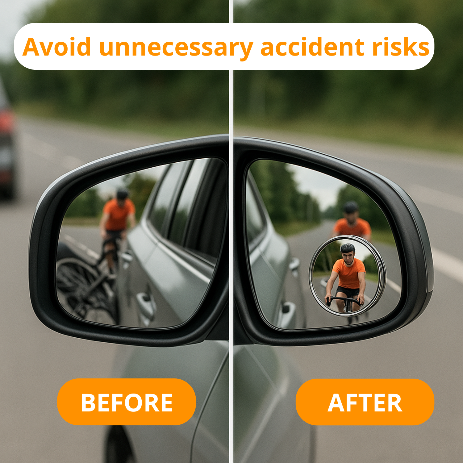 360 View | Double Mirrors for Maximum Safety on the Road (x2)