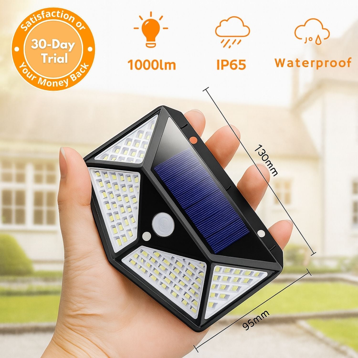 SentinelSun™ – 100-LED Solar Security Floodlight with Motion Sensor