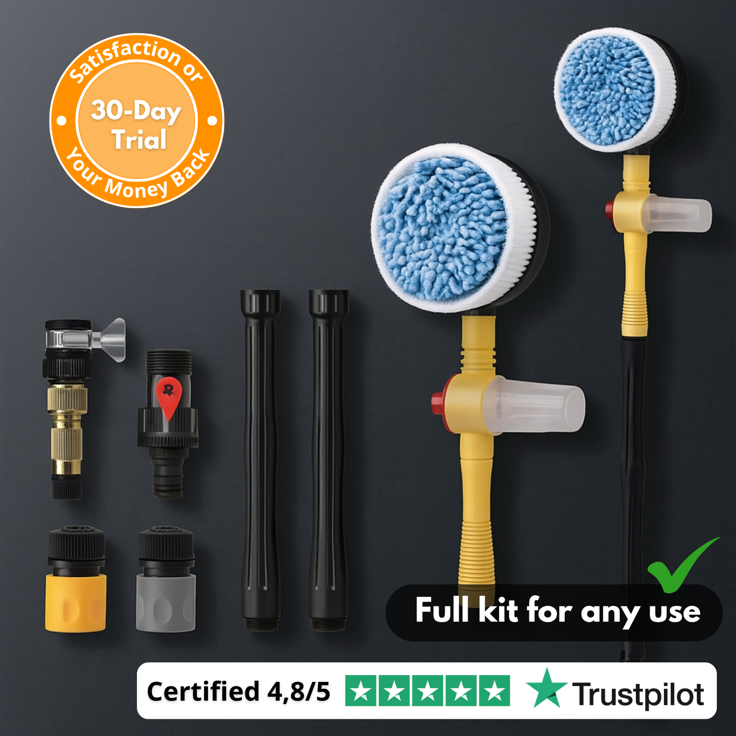 HydroSpin360™ | Active foam rotating brush – no electricity required