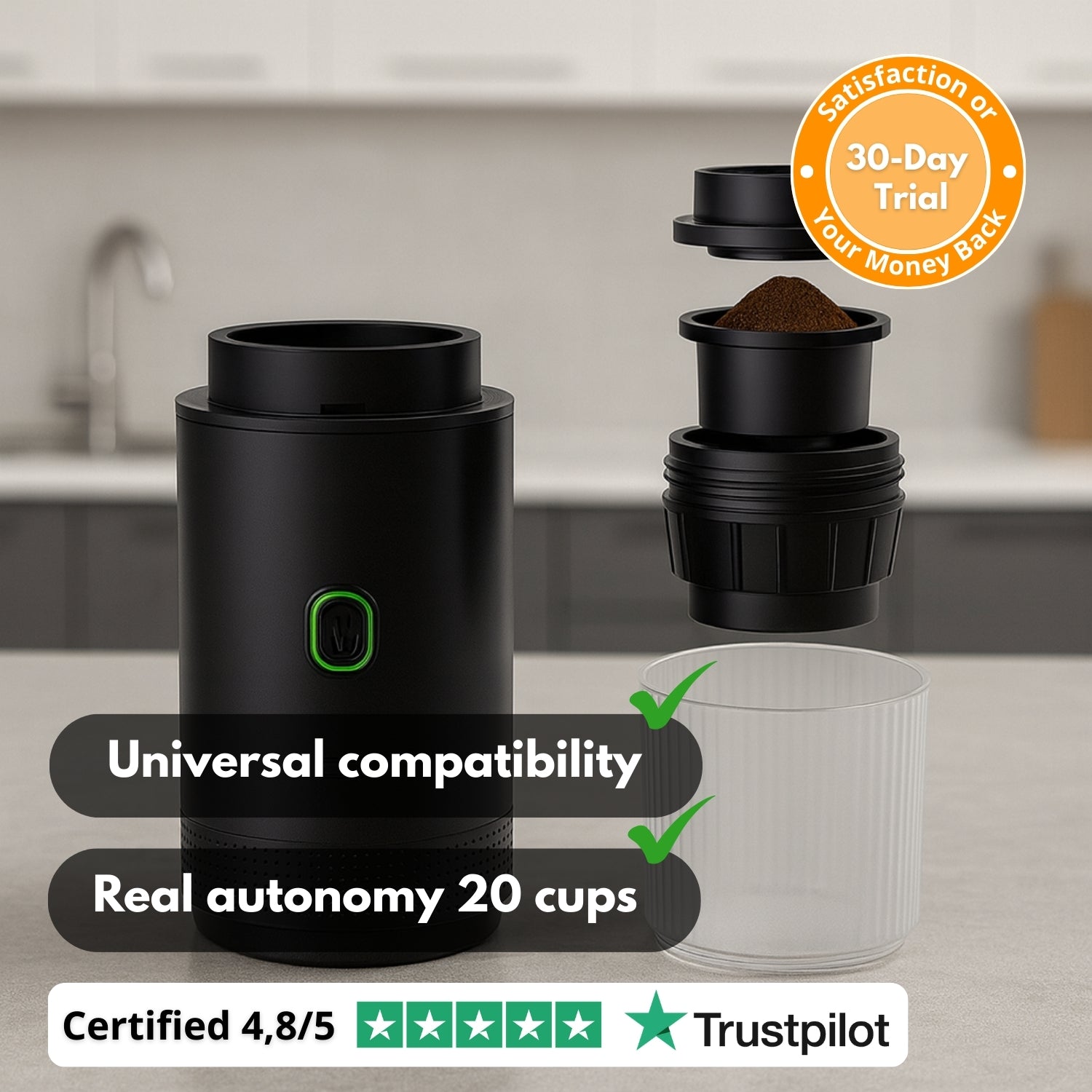 CaffioPress™ – 3-in-1 Portable Espresso Maker