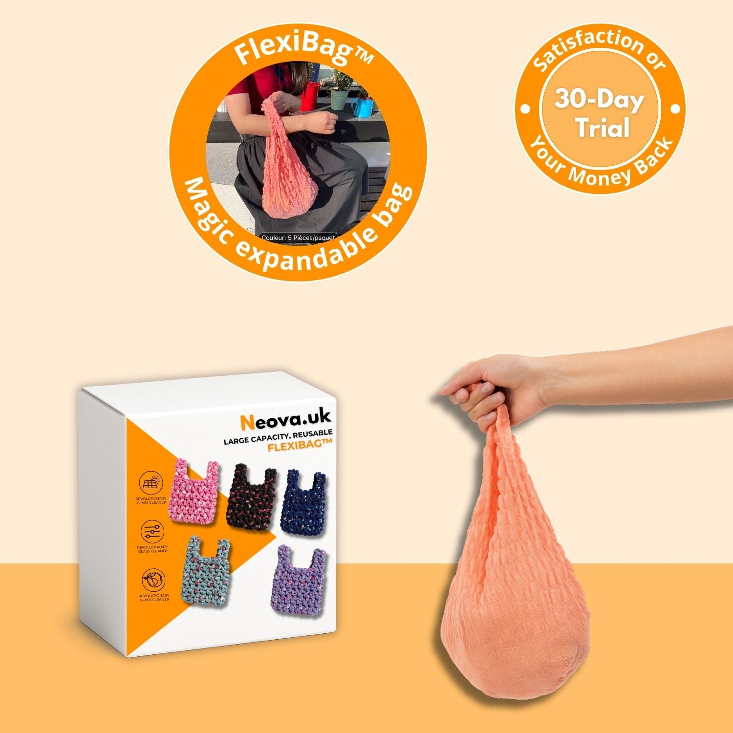 FlexiBag™ – Expandable Reusable Tote