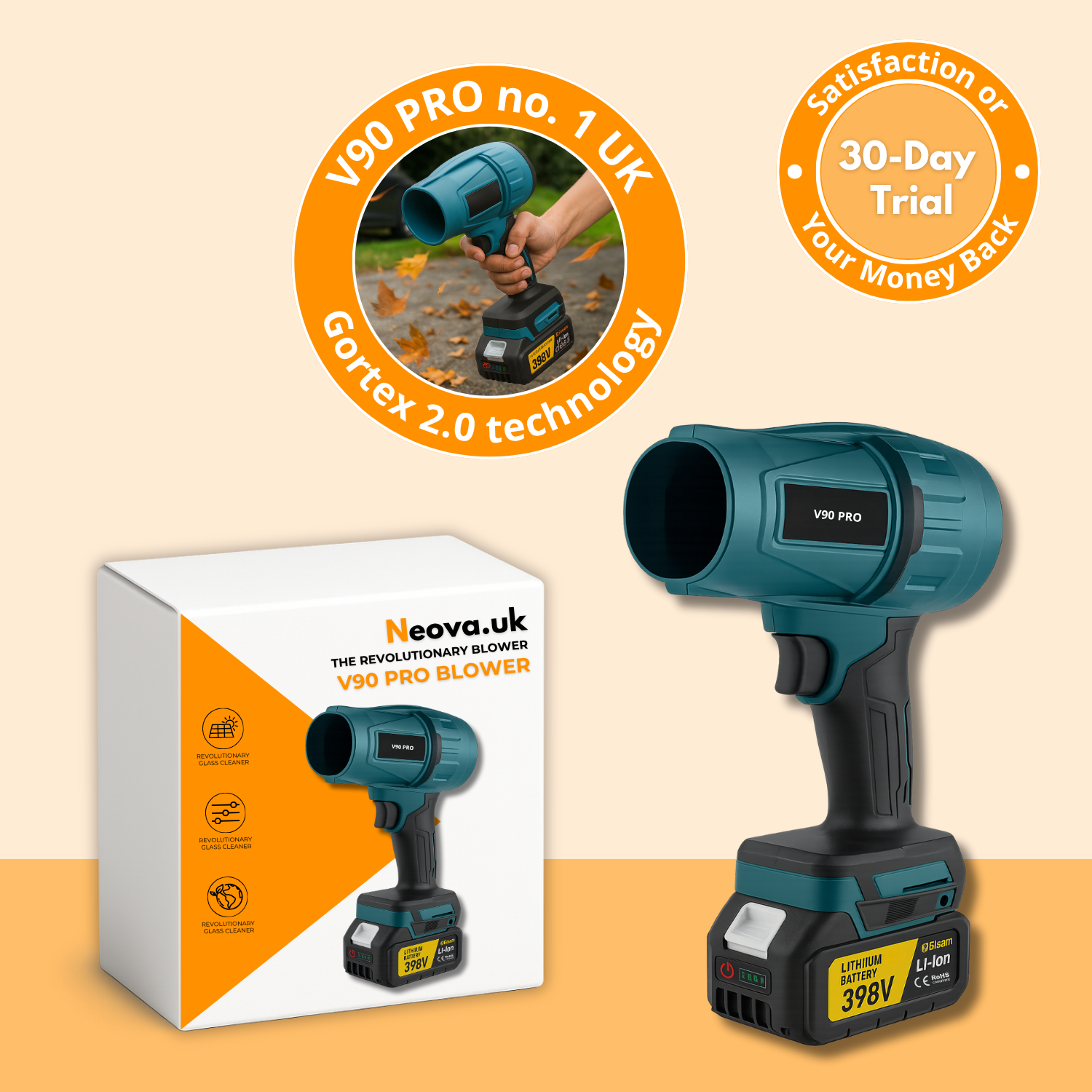 V90 PRO Powerful Cordless Blower – Compact, Lightweight and Ultra-Efficient