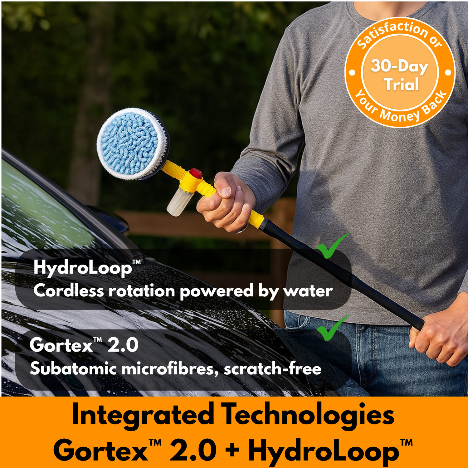 HydroSpin360™ | Active foam rotating brush – no electricity required