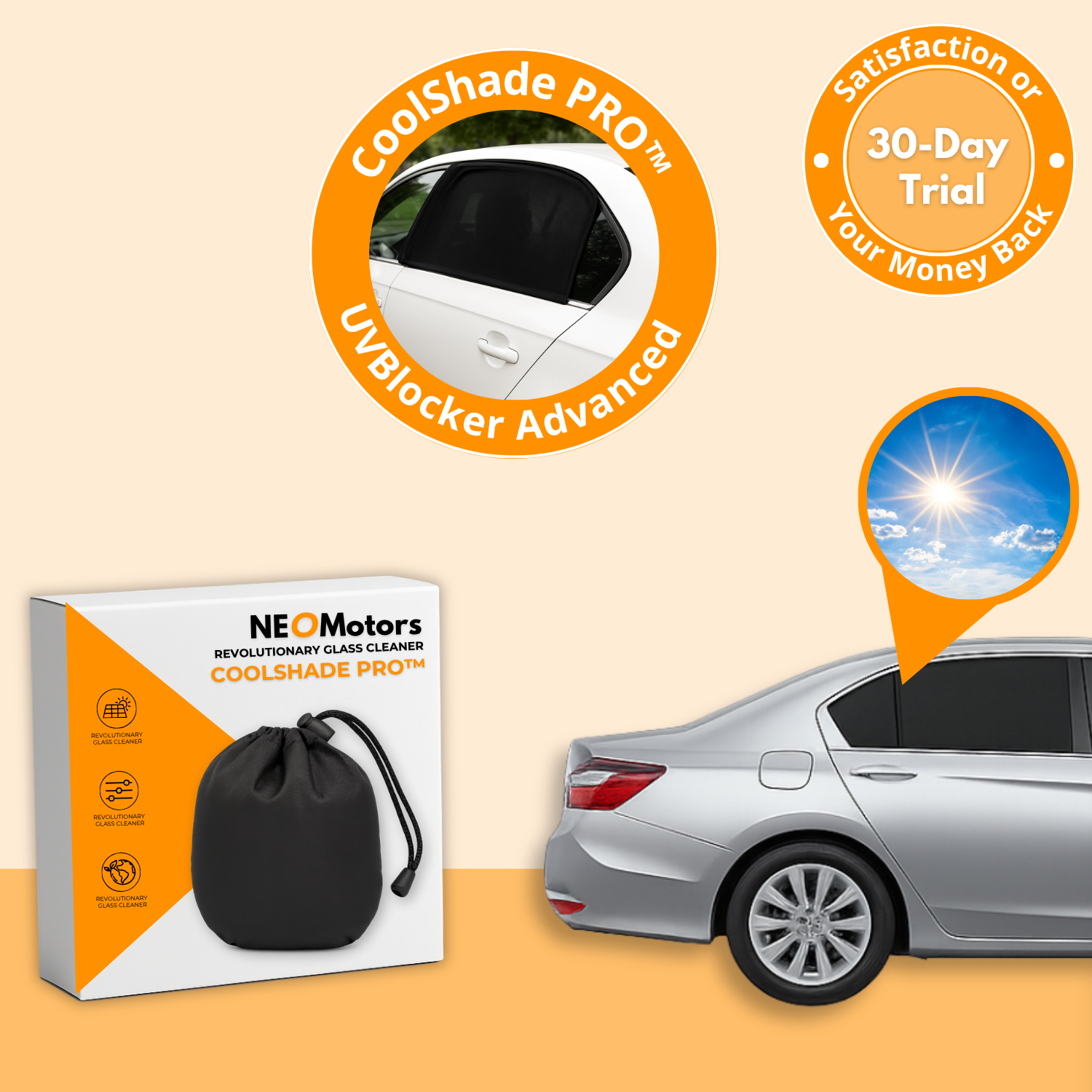 CoolShade PRO™ | The Advanced Rear Sunshade for Everyday Comfort 