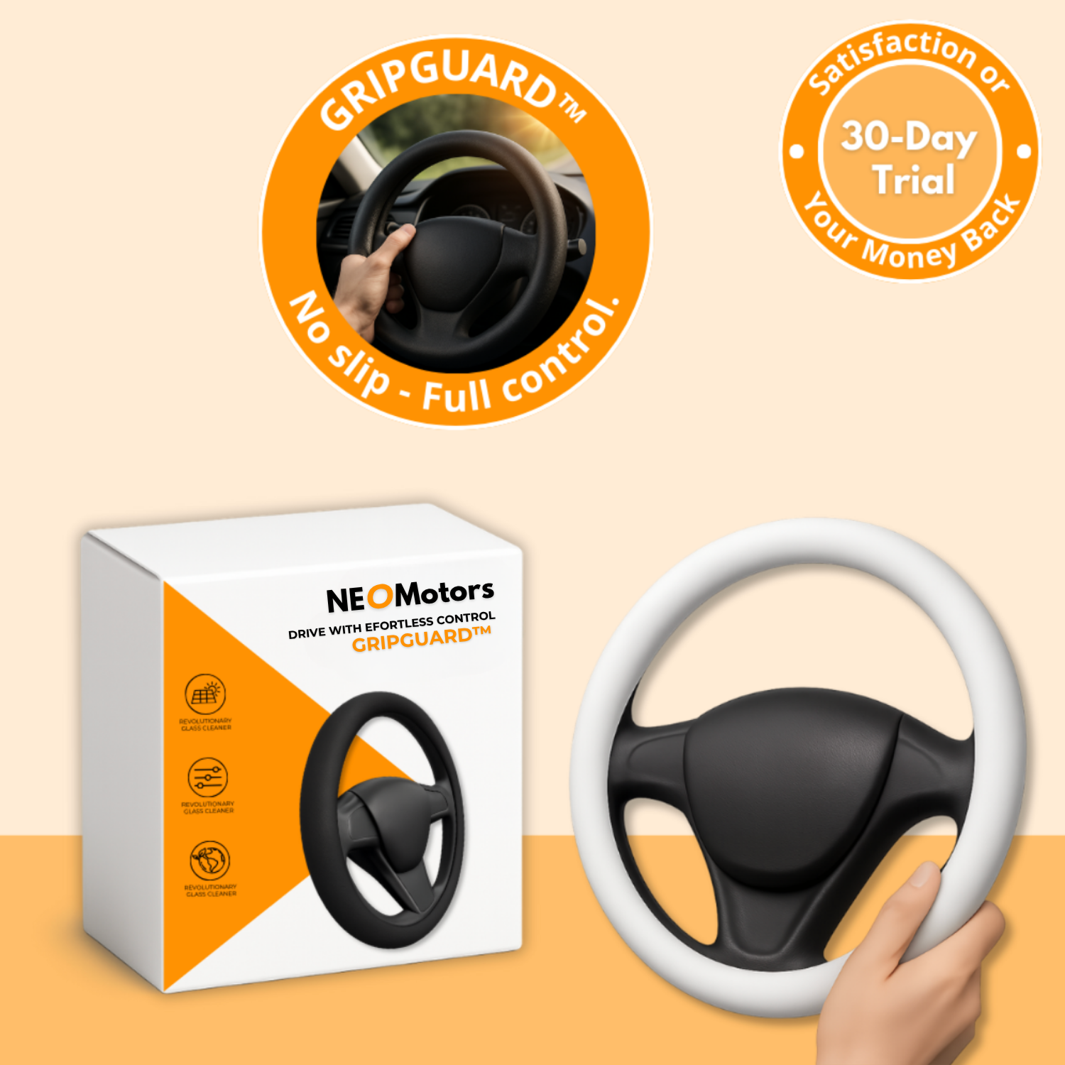GRIPGUARD | The Sleek Steering Cover for Control & Comfort