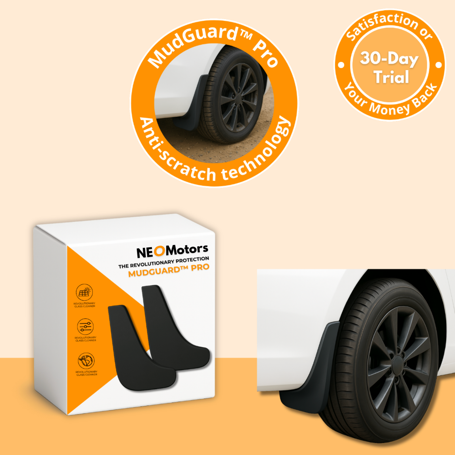 MudGuard™ Pro | Rear Wheel Splash Protector for Cars (2 pcs)